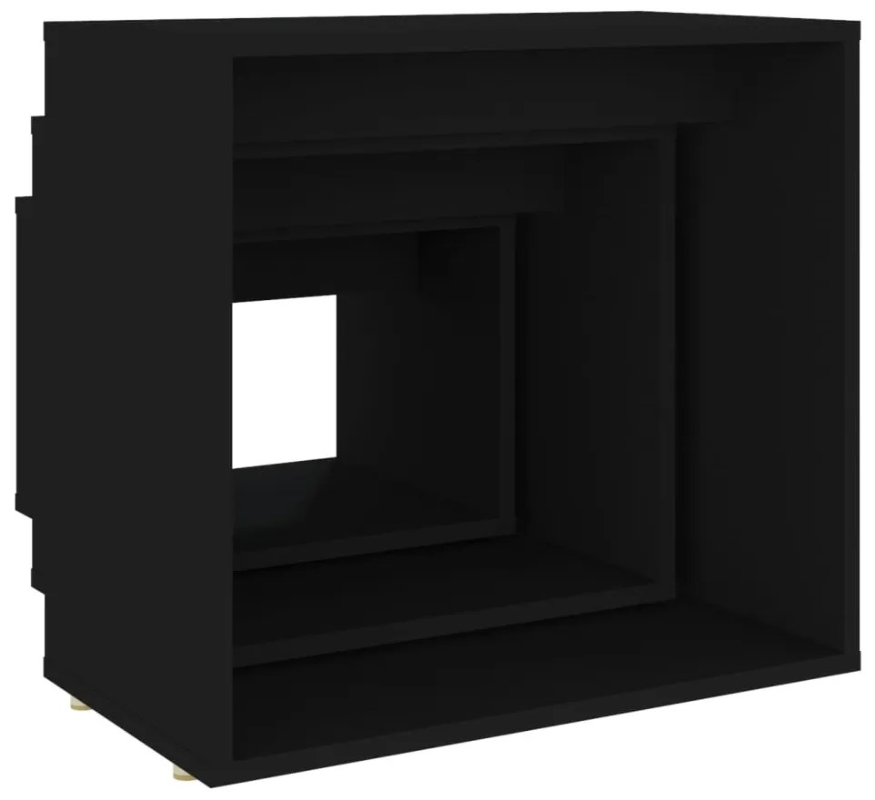 Mesas de encastrar 3 pcs contraplacado preto
