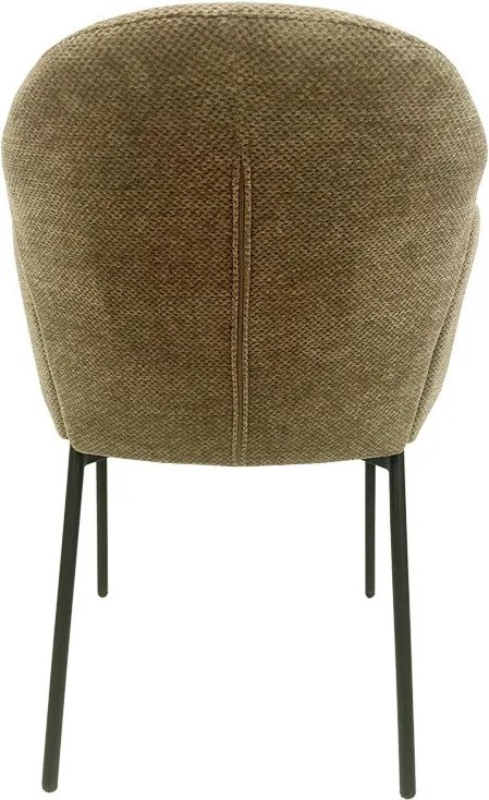 Conjunto de 2 Cadeiras GIORGIO – Metal Preto e Tecido de Chenilla Cast