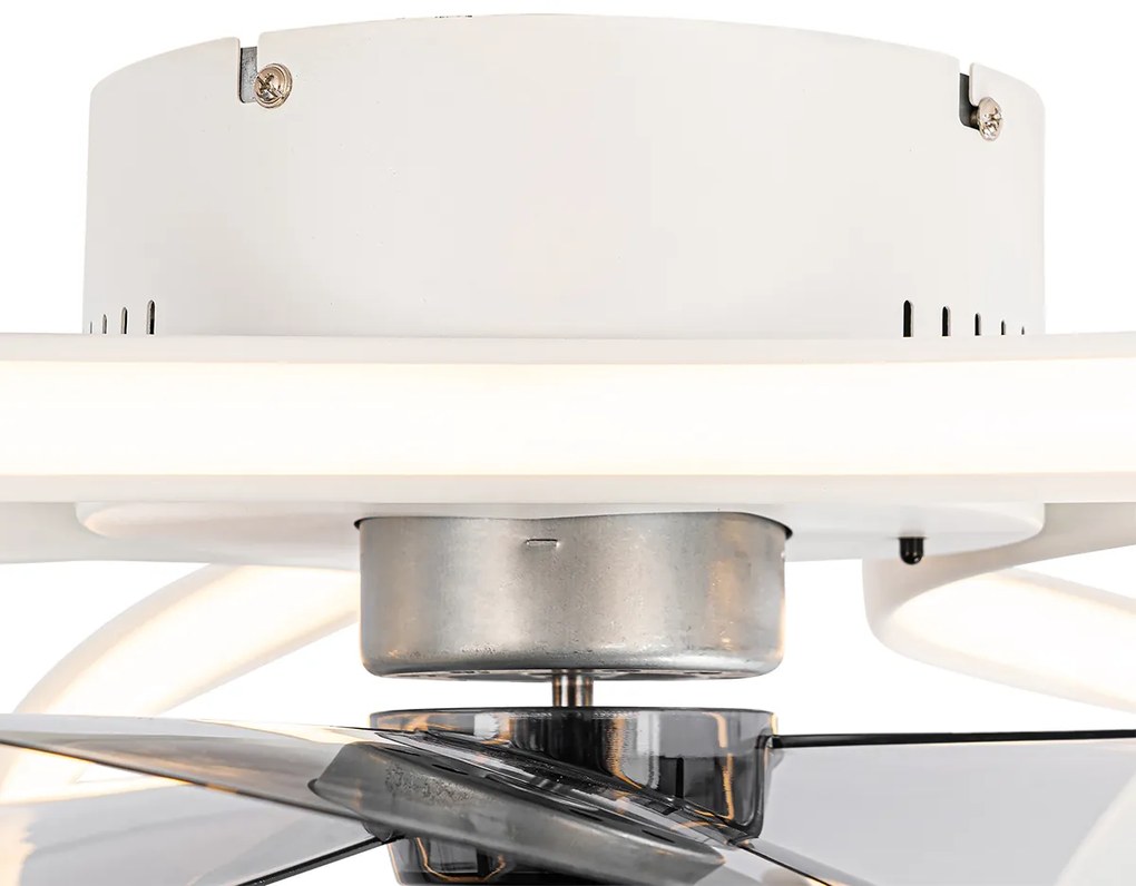 Ventilador de teto branco com LED e comando remoto - Mandy Design