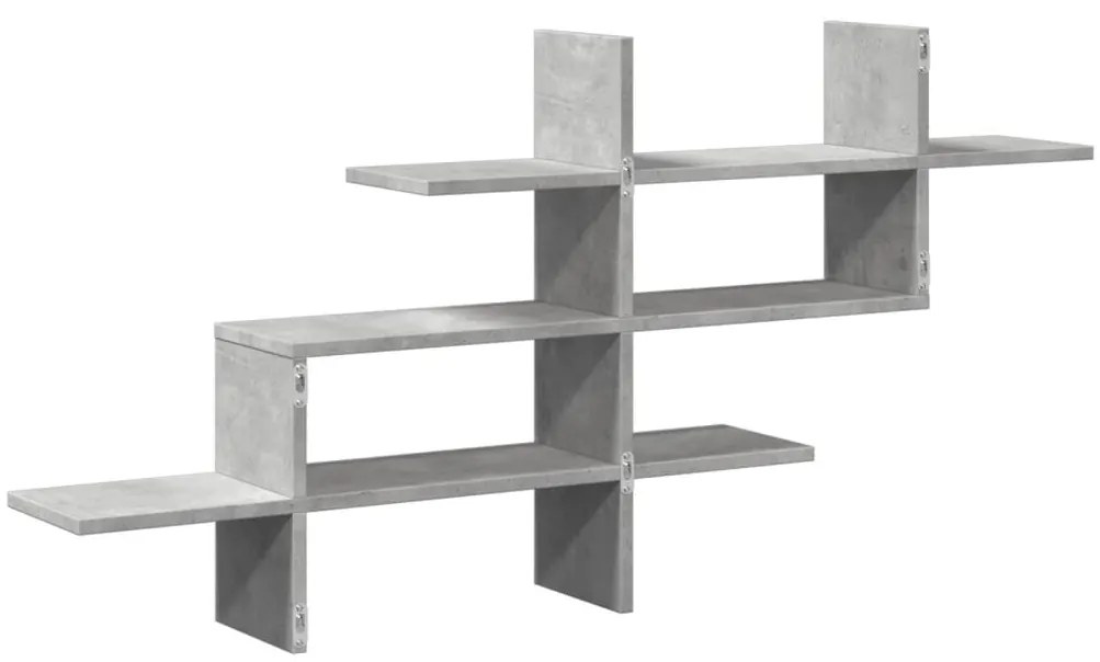 Prateleira parede 124,5x18x60,5 cm deriv. madeira cinza cimento