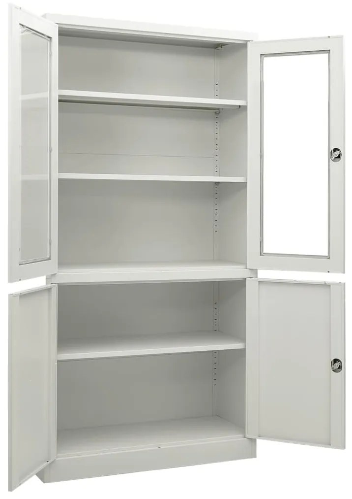 Armário de escritório 90x40x180 cm aço cinzento-claro