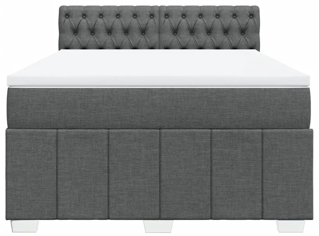 Cama com molas/colchão 140x200 cm tecido cinzento-escuro