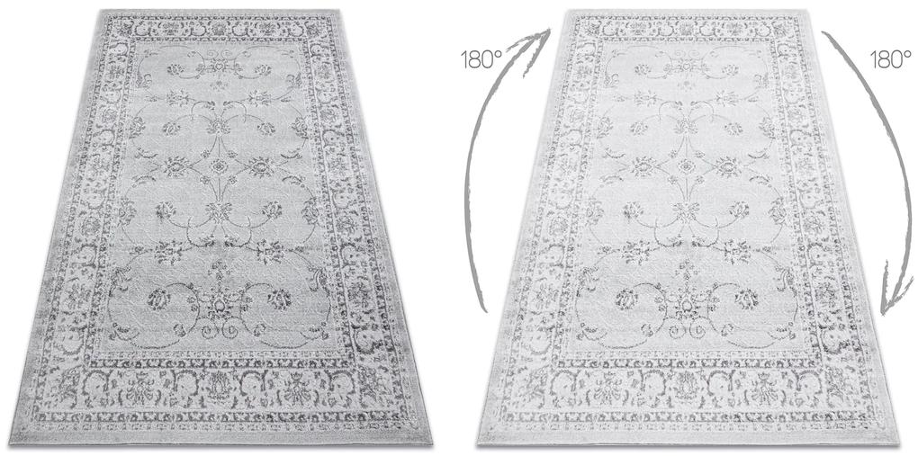 Tapete MEFE moderno  2312 Ornamento, quadro - Structural dois níveis de lã cinza cinzento
