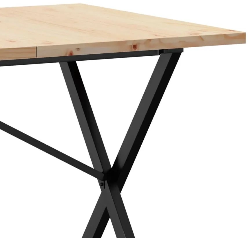 Mesa de jantar estrutura em X 140x80x75,5cm pinho/aço