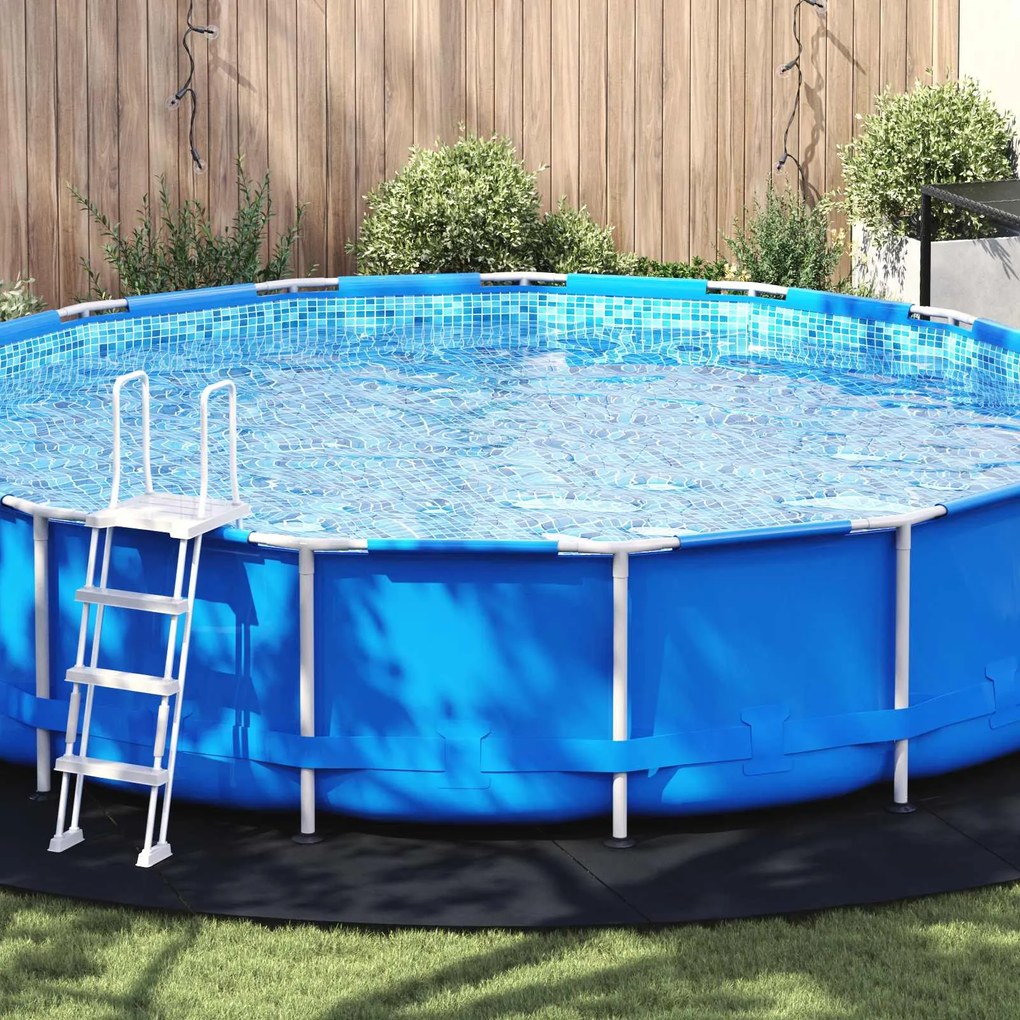 vidaXL Lona para Fundo de Piscina Preto Ø 610 cm Tecido Não Tecido