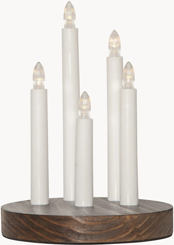 Candeeiro LED decorativo de Natal com base em madeira de pinho Doris
