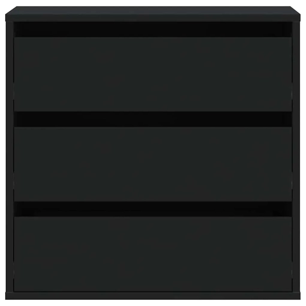 Cómoda com 3 Gavetas - 60x41x58 cm - derivados de madeira - preto