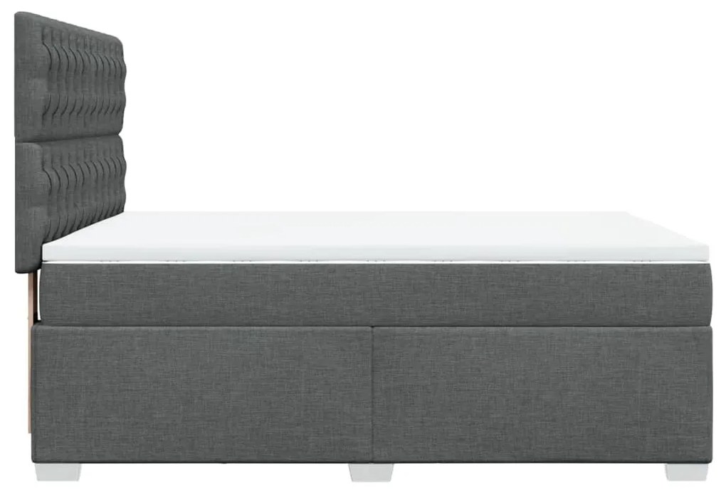 Cama com molas/colchão 140x190 cm tecido cinzento-escuro