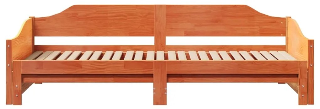 Sofá-cama com gavetão sem colchões 90x190 cm castanho-mel