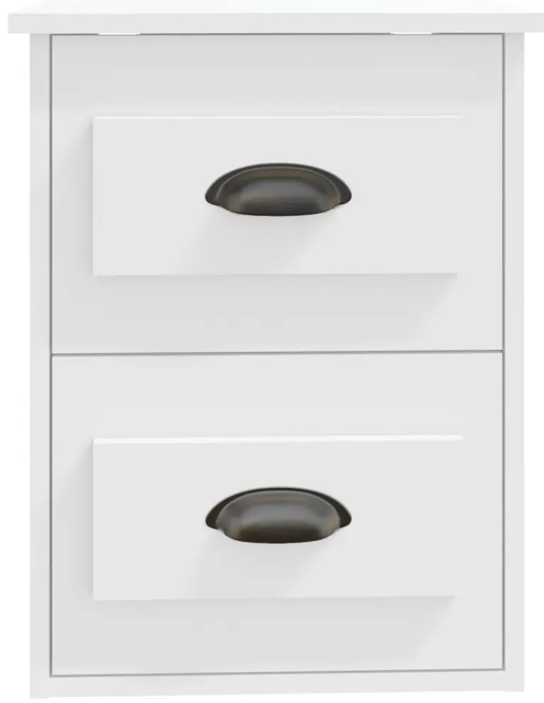 Mesas de cabeceira de parede 2 pcs 41,5x36x53 cm branco