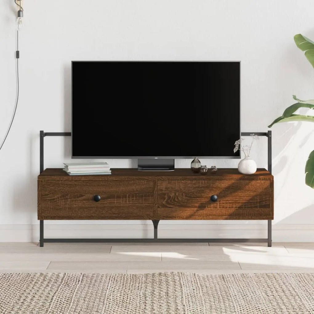 vidaXL Móvel TV parede 100,5x30x51 cm deriv. madeira carvalho castanho