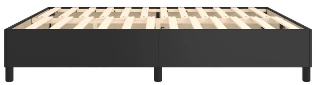 Estrutura de cama 200x200 cm couro artificial preto