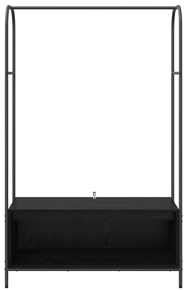 Porte-Roupas com Prateleiras Carvalho Preto 100x44x160 cm