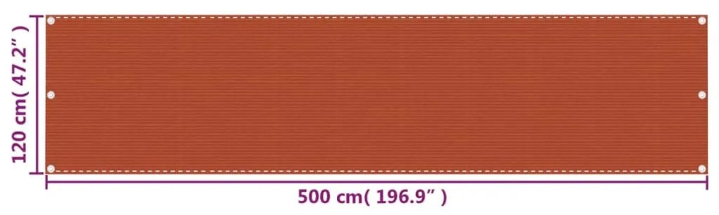Tela de varanda 120x500 cm PEAD laranja