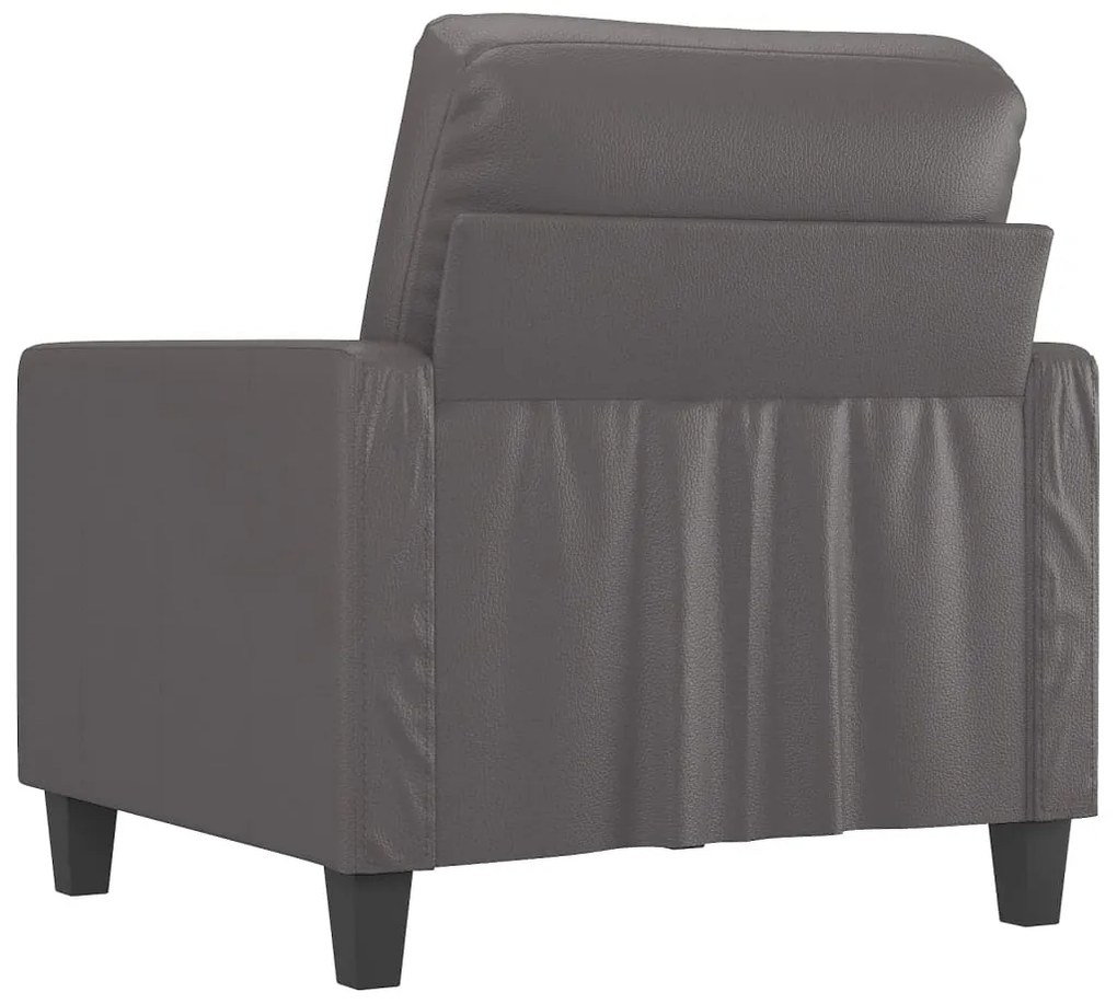Poltrona 60 cm couro artificial cinzento
