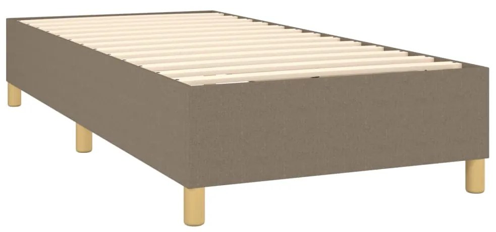 Cama com molas/colchão 90x190 cm tecido castanho-acinzentado