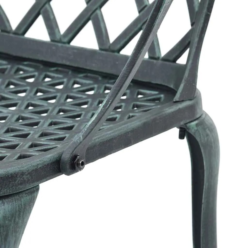 Cadeiras de jardim 2 pcs alumínio fundido verde