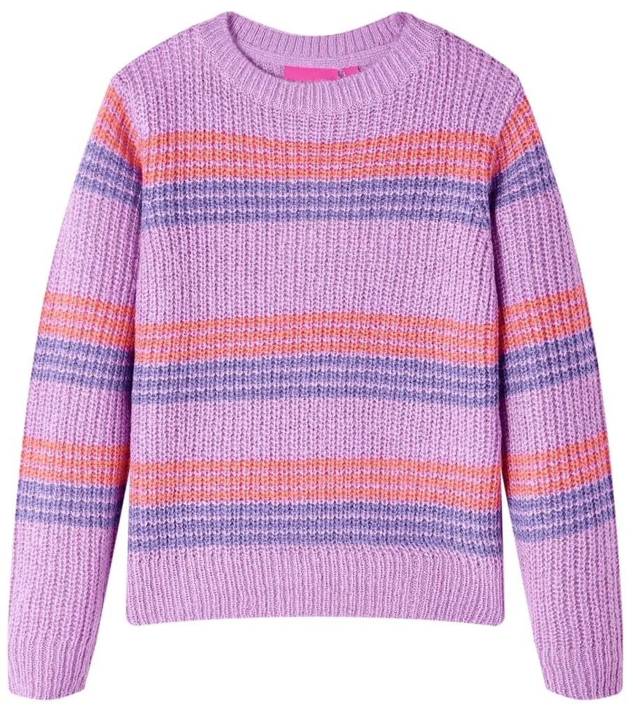Camisola de malha para criança riscas lilás e rosa 104