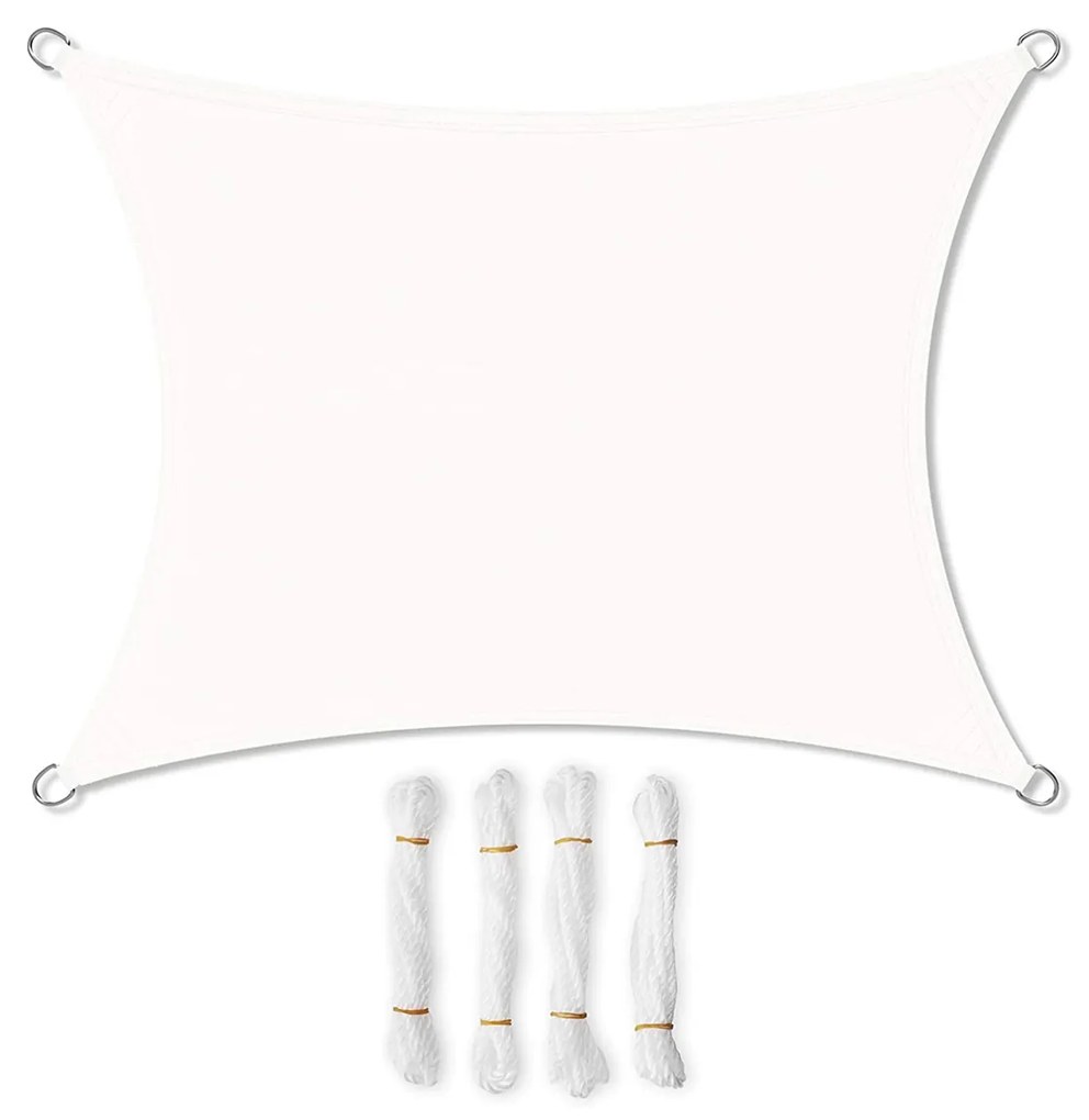 SONGMICS Guarda-sol de 2 x 3 m, resistente à água até 1000 mm, 93% de proteção UV, em poliéster resistente a rasgos, à prova de intempéries, para jardim, pátio, terraço, camping, branco GSH23WT