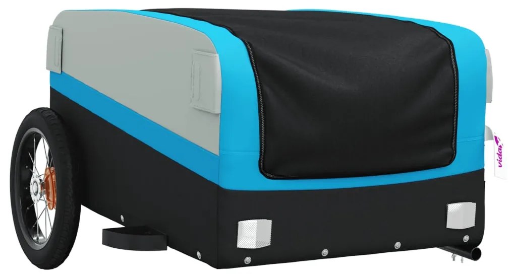 Reboque para bicicleta 30 kg ferro preto e azul
