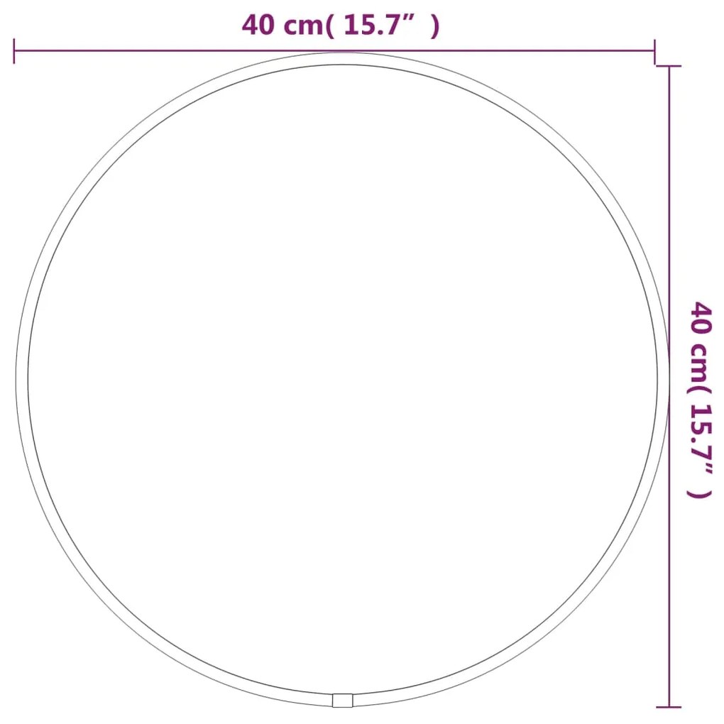 Espelho de parede redondo Ø 40 cm prateado