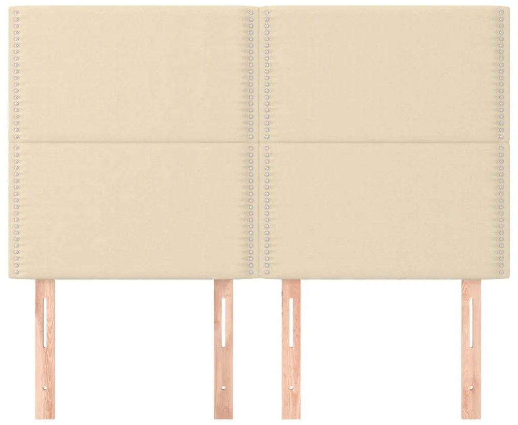 Cabeceira de cama 4 pcs tecido 72x5x78/88 cm creme
