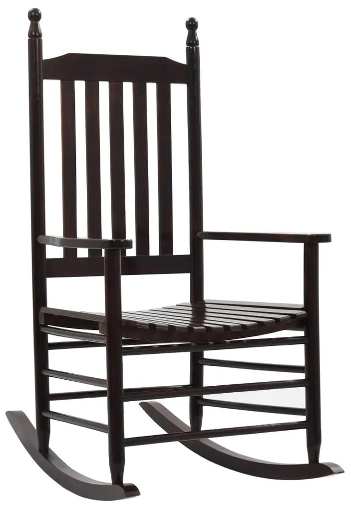 45699 vidaXL Cadeira de baloiço com assento curvo madeira de álamo castanho