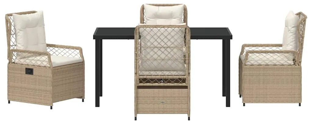 Conjunto de Jantar de Jardim de 5 Peças em Rattan Sintético Bege