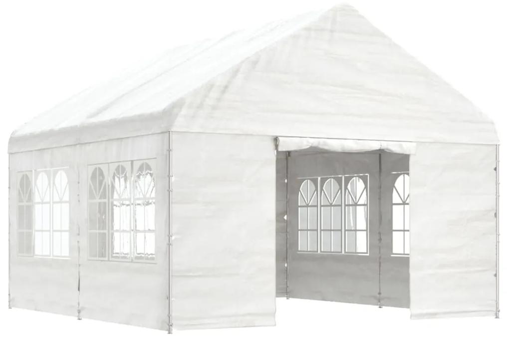Tenda de Eventos com telhado 4,46x4,08x3,22 m polietileno branco
