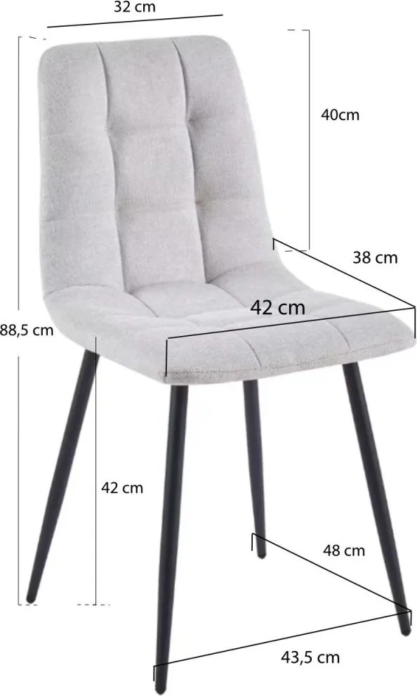 Pack 4 Cadeiras Stuhl Tecido - Beige