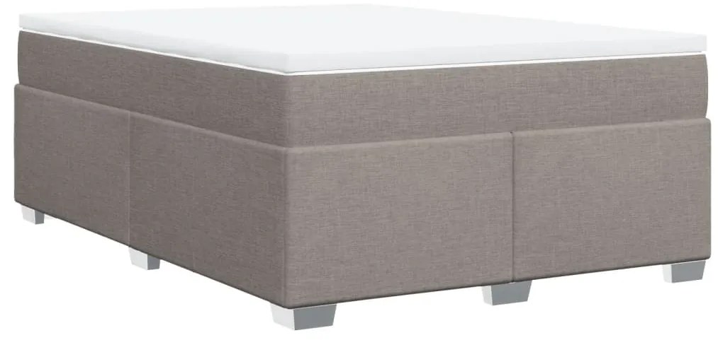 Cama com molas/colchão 140x190 cm tecido castanho-acinzentado