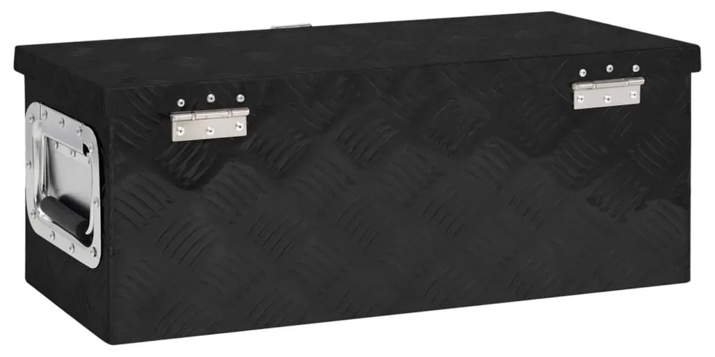 Caixa de arrumação 60x23,5x23 cm alumínio preto