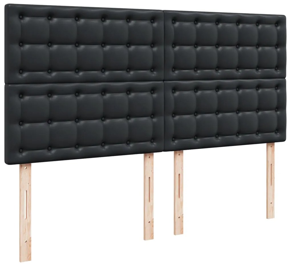 Cama com molas/colchão 180x200 cm couro artificial preto