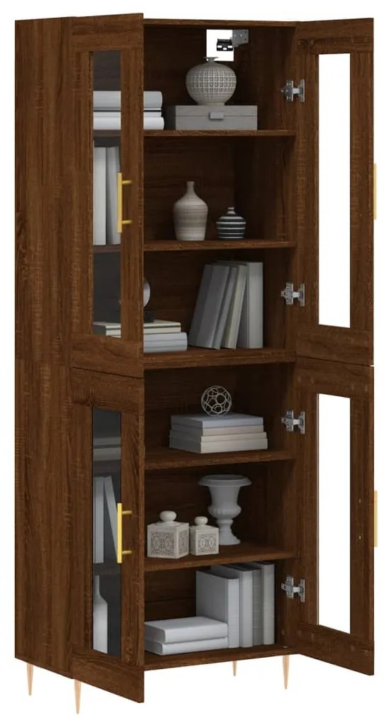 Armário alto 69,5x34x180cm madeira processada carvalho castanho