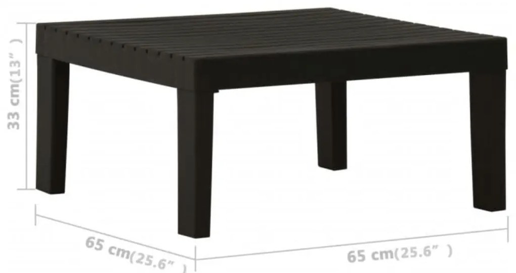 6 pcs conjunto lounge de jardim c/ almofadões plástico cinzento