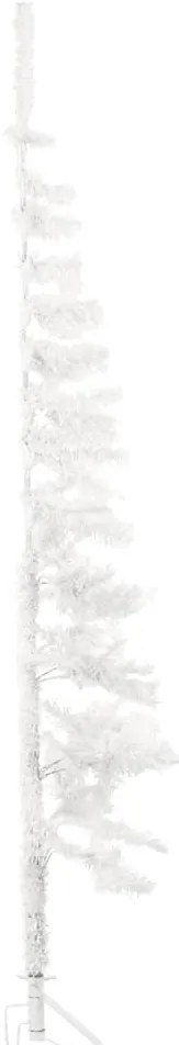 Meia árvore de Natal fina com suporte 120 cm branco