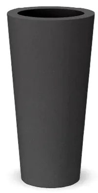 Vaso de flores colorido redondo Polietileno CASA, JARDIM, RESTAURANTE, BAR FICUS 60 (ø29x59 cm) - Cinzento