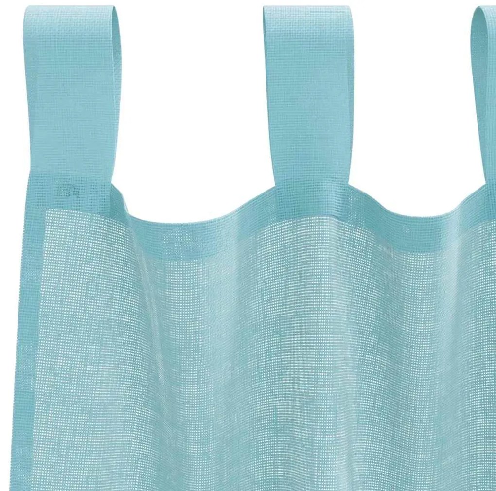 Cortinas de voile com bolsos para varão 2 pcs turquesa