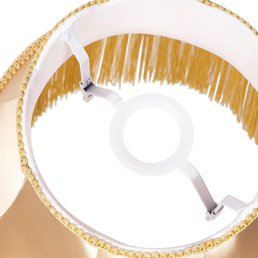 Abajur de tecido dourado 30 cm - Granny Retro