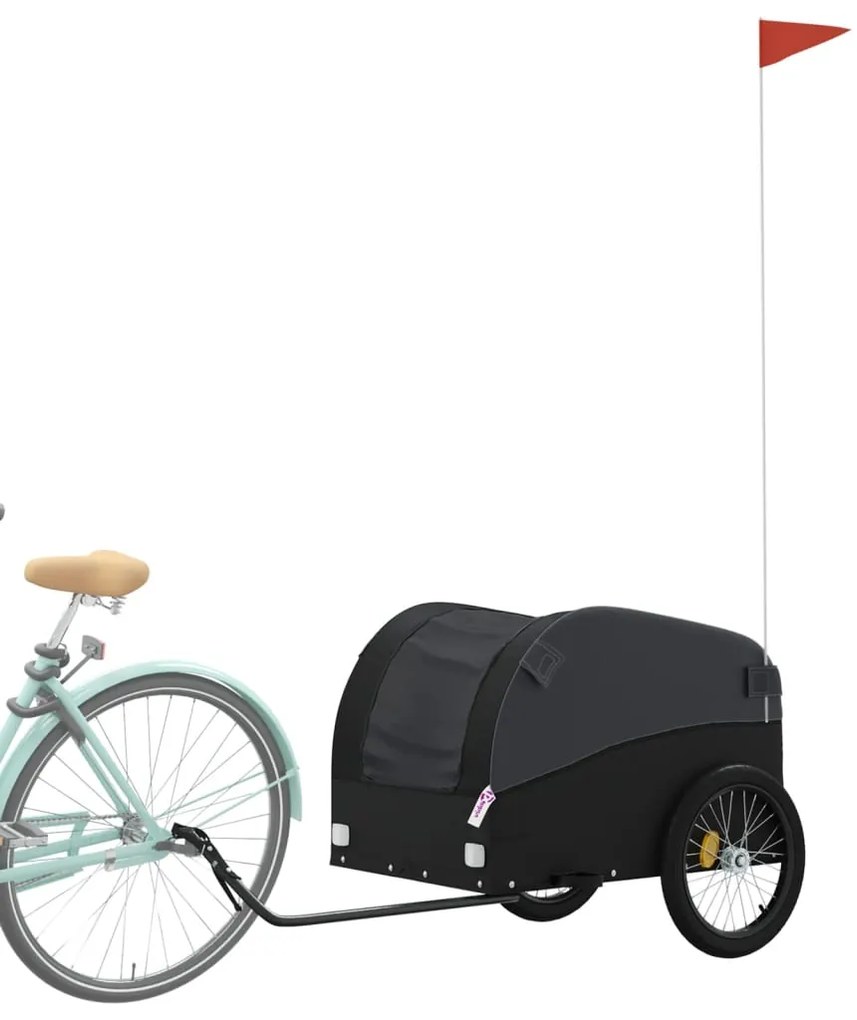 Reboque para bicicleta 45 kg ferro preto