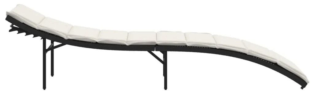 Espreguiçadeiras com almofadões 2 pcs vime PE preto