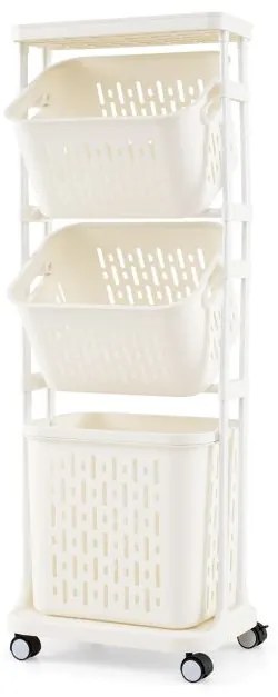 Armário de armazenamento empilhável com 2 gavetas, armário de armazenamento horizontal com kits antitombamento, branco