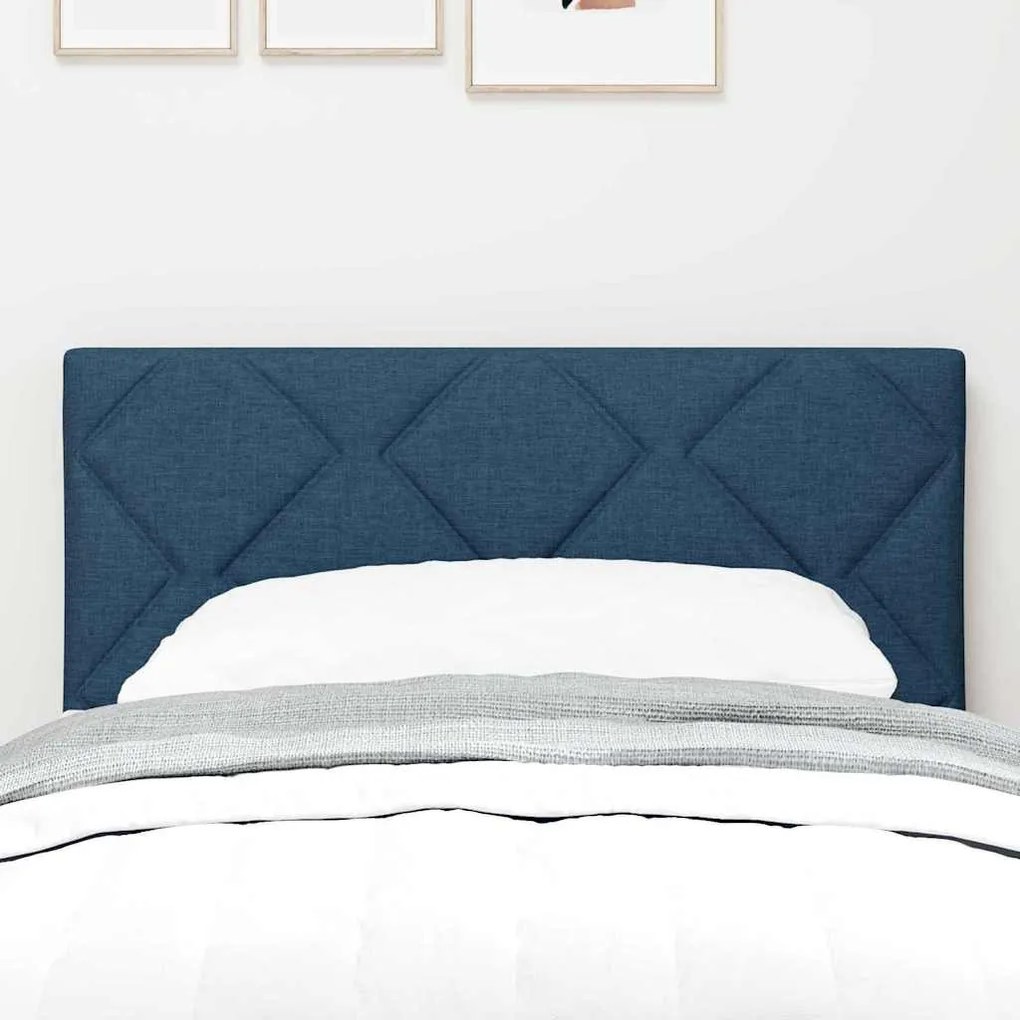 Cabeceira LED vidaXL Design de Blocos de Diamante Azul 80 cm Tecido