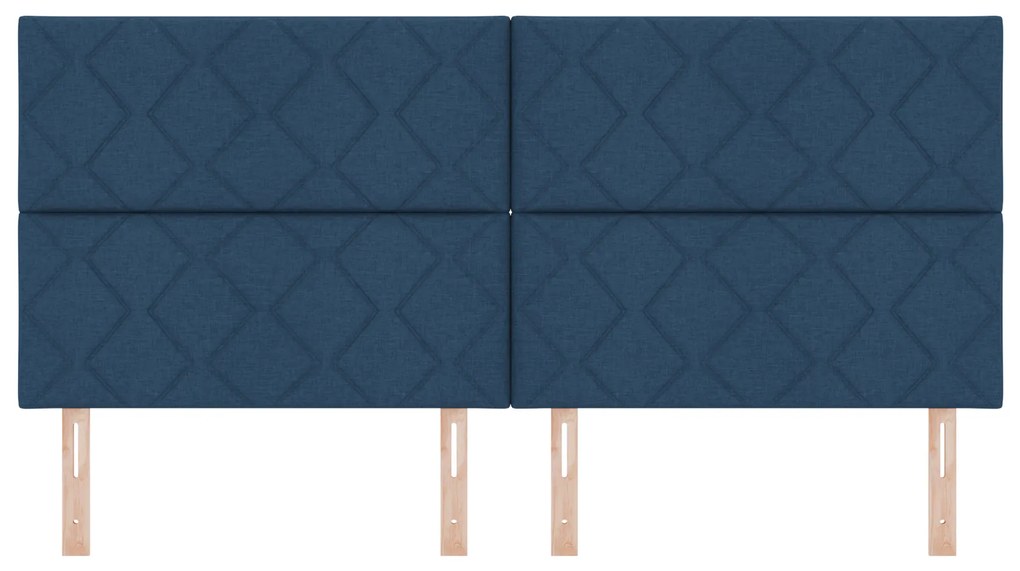 Cabeceira Design de Blocos de Diamante Azul 200 cm Tecido