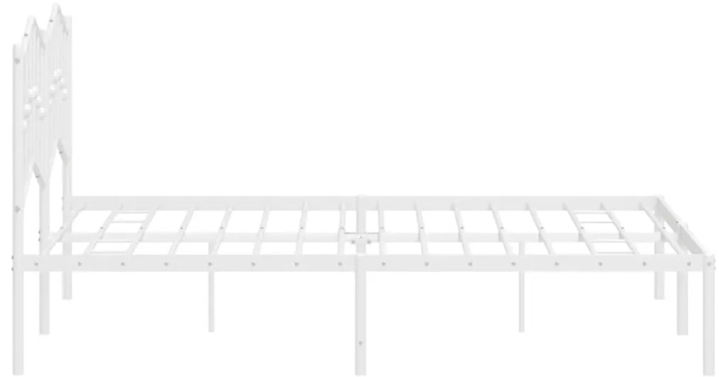 Estrutura de cama com cabeceira 140x200 cm metal branco