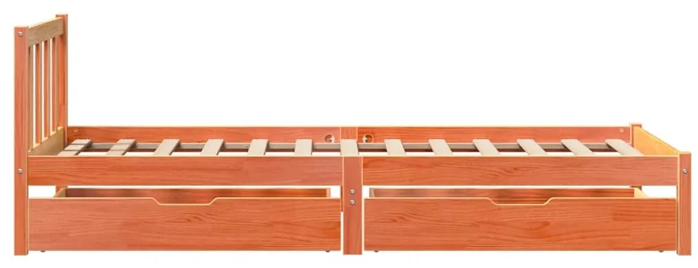 Cama sem colchão 90x200 cm pinho maciço castanho-mel
