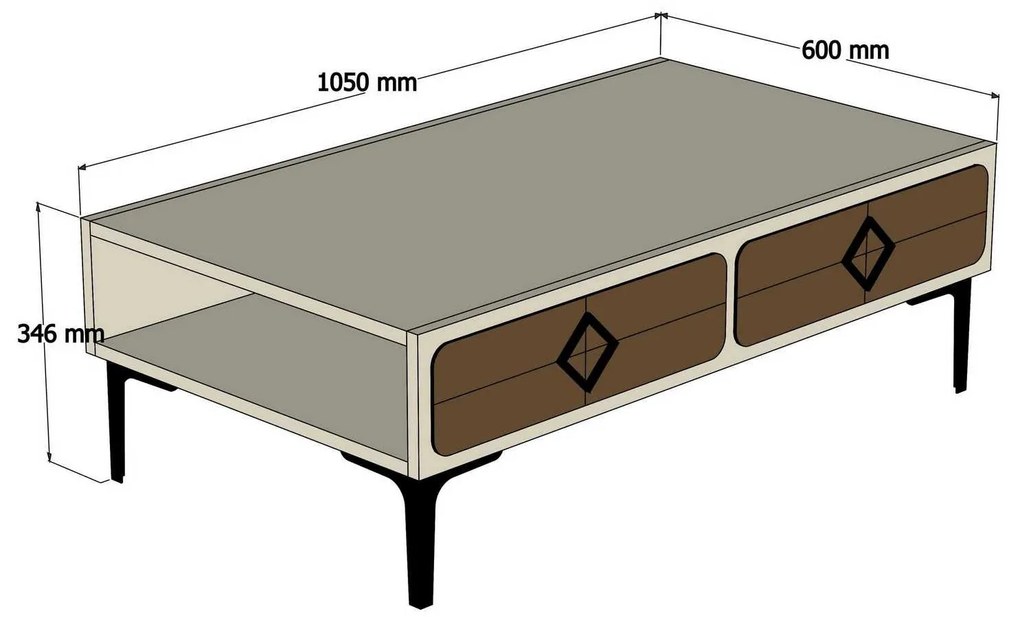 Mesa de Centro Samba – Nogueira – 105x34,6x60 cm