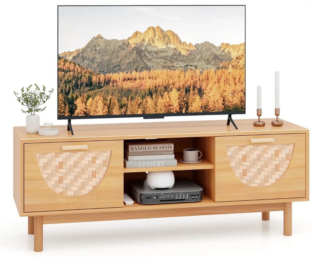 Suporte de TV para TV de 55 polegadas com gavetas, armário de console para TV, console de TV