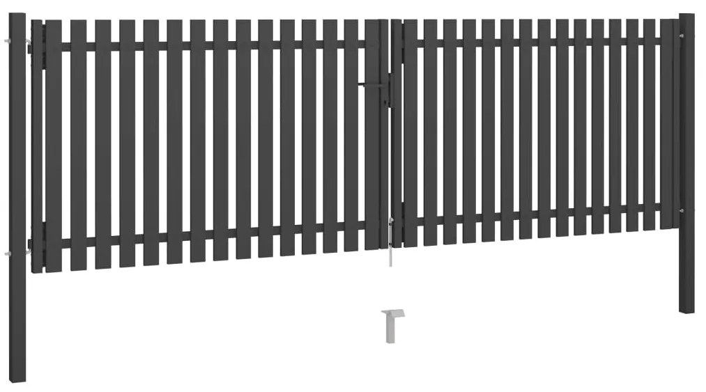 Portão de cerca para jardim 4x1,5 m aço antracite