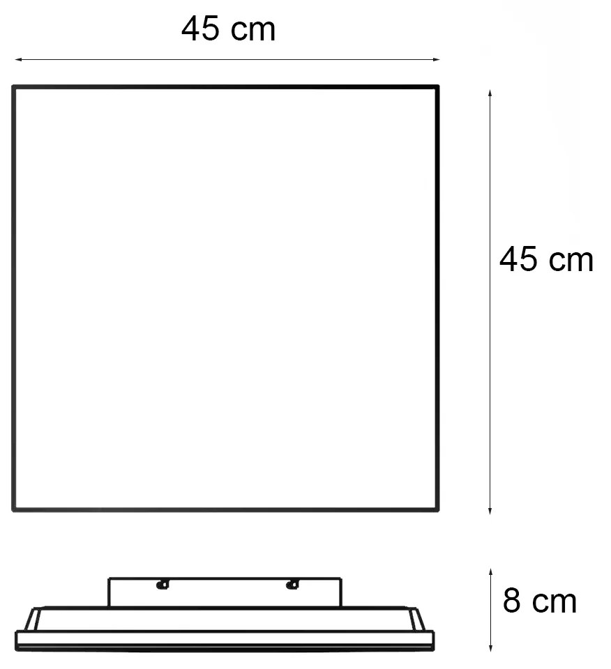 Painel LED moderno branco 45x45 cm com LED Dim to Warm - Aafke